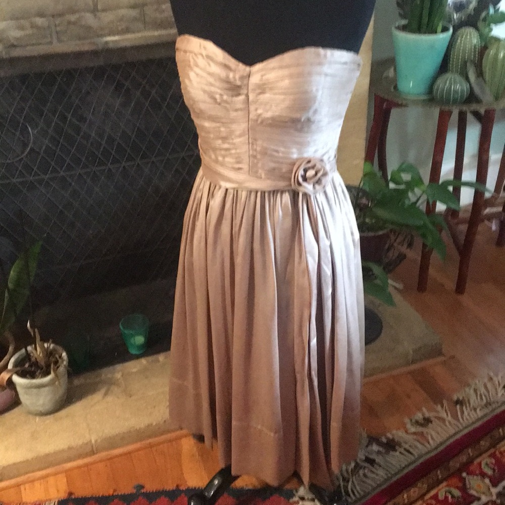 Strapless, Silk Chiffon Cocktail Dress